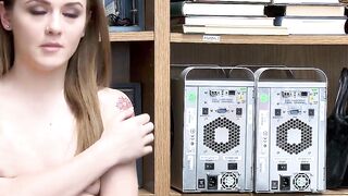 Cute babe shows her big boobs to guard who fucks her hard
