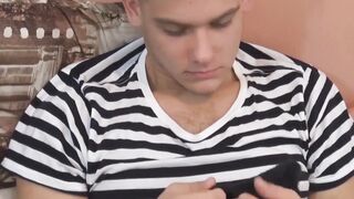 GuysToeSucking.com - Feet slobbering twink jerks off post shoe removal