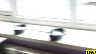 UK babe with big boobs gets her fat ass spanked during sex