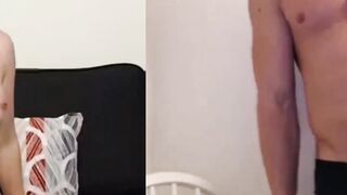 British MILF double webcam pussy play and jerking off