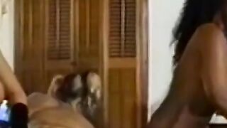 Pig tailed dyke spanked roughly before roles are reversed