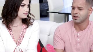 Nicky Rebel and Parker Ambrose play huge dildo with their stepsisters