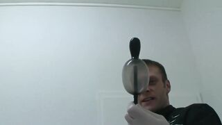 Sub gets butt inflated on Gynecological Chair