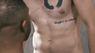 MaleNoir.com - Hardcore anal threesome with black stud fucking latin jock hard and ro