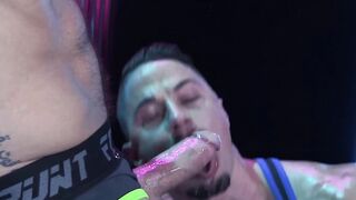 Inked hunk Sergeant Miles roughly fucks muscular homo