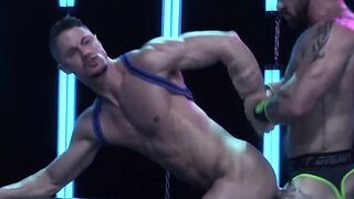 Inked hunk Sergeant Miles roughly fucks muscular homo