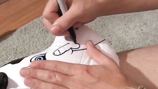 Fucking inflatable toy and butthole playing by adorable Valentino