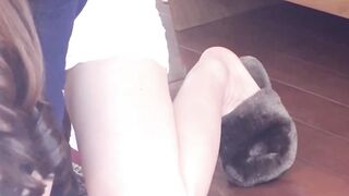 Natural tits MILF moans hard while I do my best to penetrate her hard