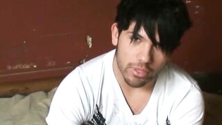 RealAltGuys.com - Good looking emo twink jacks off his hairy dick solo and shoots his