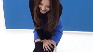 Cute Japanese chick cannot hold it in and pisses herself