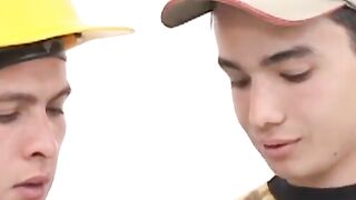 OTBXXX.com - Latino twink shoots cum while riding his lover's rock solid dick like a