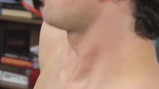 Smooth twink Alex Dade rides rock hard cock during recess
