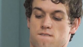 Smooth twink Alex Dade rides rock hard cock during recess