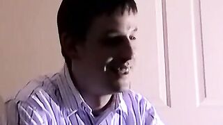 JoeSchmoeXXX.com - Horny amateur dude strokes his fat dick and gets a blowjob
