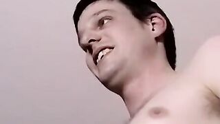 JoeSchmoeXXX.com - Horny amateur dude strokes his fat dick and gets a blowjob