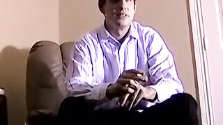JoeSchmoeXXX.com - Horny amateur dude strokes his fat dick and gets a blowjob