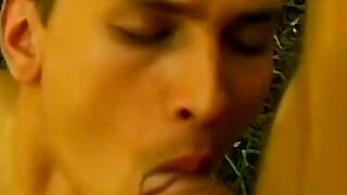 Tanned young men engage in ass pounding threesome