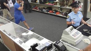 Slutty policewoman fucks with pawnbroker for extra money
