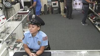 Slutty policewoman fucks with pawnbroker for extra money