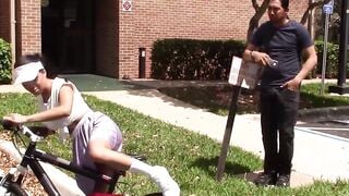 Extra small and cute cyclist teen fucked