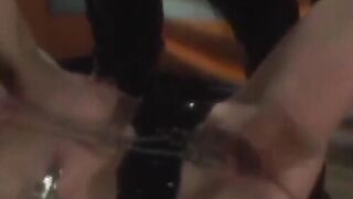 PussyCatsLatex.com - Redhead dominatrix's strapon torment and fuck of bound sub