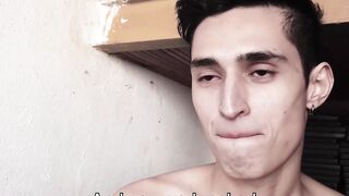 I painted my luscious gooey cum on twink punk Sonnys horny mouth Hoe 2