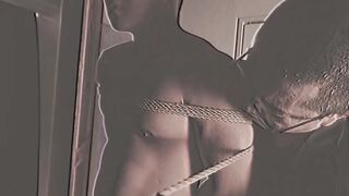 KawasakiYoshi.com - Japanese muscle hunk Kosuke bound and helpless against Shibari ma