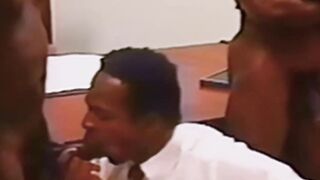 Extr3emely aroused Rolph Coral savagely consumes two dicks at the same time