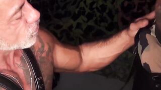 HardcoreBears.com - Inked daddy deepthroats fat dick and takes it in the ass vigorous