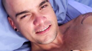 MachoIO.com - Inked Latino stud cums after solo casual stroking