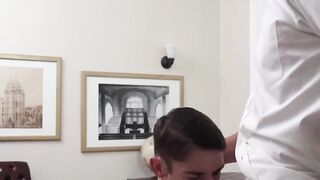 SayUncleNetwork.com - Shy twink raw barebacked deep after giving wet sloppy blowjob