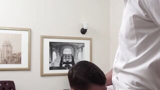 SayUncleNetwork.com - Shy twink raw barebacked deep after giving wet sloppy blowjob