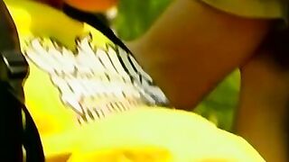 Big dick jock sucked off before outdoor anal threesome