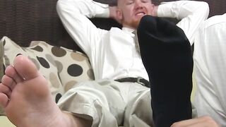 MaleFeetXXX.com - Redhead freak's BBC facial while enjoying toe sucking