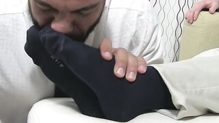 MaleFeetXXX.com - Redhead freak's BBC facial while enjoying toe sucking