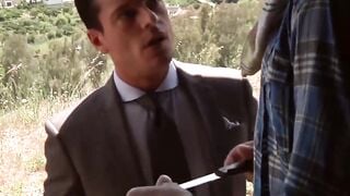 Sexy jacket wearing hunk Rex Cameron sucks rock hard cock Hoe 2