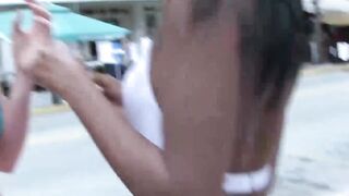 Asian teen facial POV hammered after roadside teasing