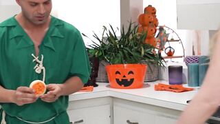 Sexy Halloween treat for hot MILFs Sydney Paige and Mandy Rhea