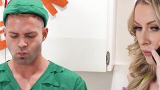 Sexy Halloween treat for hot MILFs Sydney Paige and Mandy Rhea