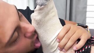 MaleFeetXXX.com - Jock Kevin restrained and his feet worshiped by his gay gym buddy's