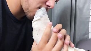 MaleFeetXXX.com - Jock Kevin restrained and his feet worshiped by his gay gym buddy's
