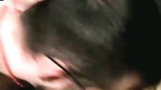 Sexy Kyle received cum facial after sucking the long cock of Plushie Schwartz on the