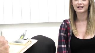 Petite Kyler Quinn is feeling lonely so her daddy therapist Calvin Hardy seduces her
