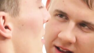 Twink Blake Ferrer rides big cock bareback after deepthroat