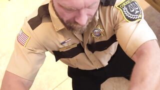 BoyPunish.com - Bearded cop's blackmail blowjob from buddy