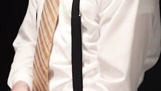 GayForSale.com - Twink moans while master pulls his balls tightly and dildo fucks his