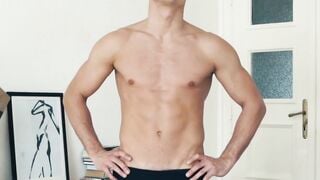 MaskXXX.com - Muscular jock's inked body show and solo jerk off