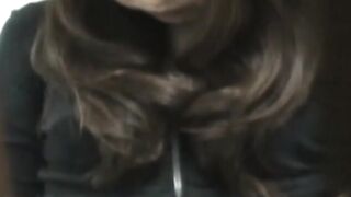 Japanese beauty teases her clit until wet climax