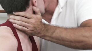 IncestGay.com - Stepdad chokes and pounds stepsons tight hole