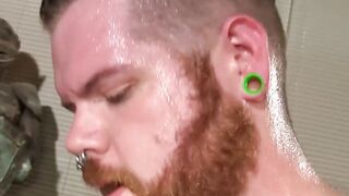 Sweaty ass shoving session by chubby buddies Skyler Grey and James